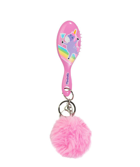 MINI CEPILLO POMPÓN Y LLAVERO