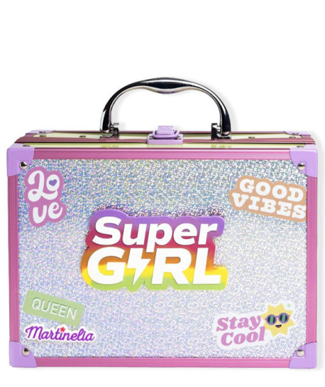 SUPER GIRL MALETÍN CON ESPEJO Y LUCES LED