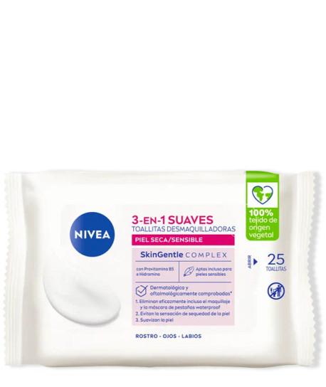 TOALLITAS DESMAQUILLADORAS SUAVES 3 EN 1