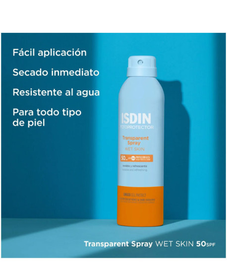 FOTOPROTECTOR TRANSPARENT SPRAY WET SKIN SPF50