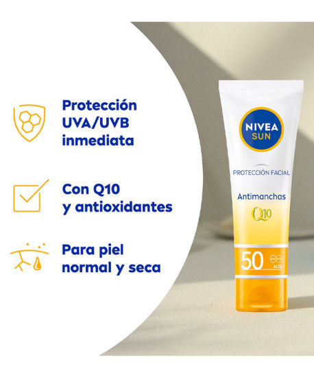 NIVEA SUN PROTECCIÓN FACIAL UV Q10 ANTIMANCHAS SPF50