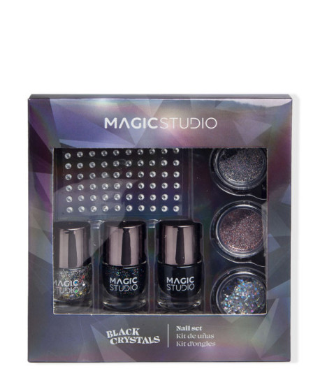 MAGIC STUDIO NAIL SET BLACK CRISTALS
