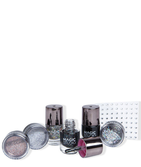 MAGIC STUDIO NAIL SET BLACK CRISTALS