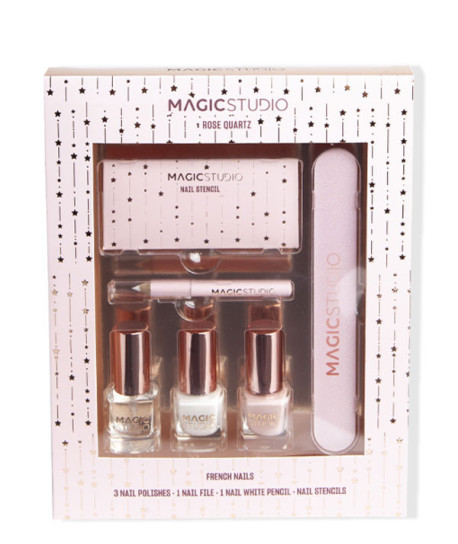 MAGIC STUDIO ROSE QUARTZ FRENCH NAILS SET