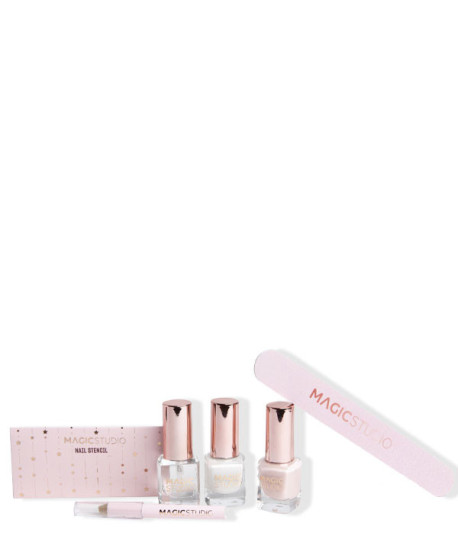 MAGIC STUDIO ROSE QUARTZ FRENCH NAILS SET