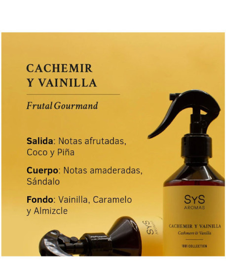 AMBIENTADOR PULVERIZADOR CACHEMIR Y VAINILLA