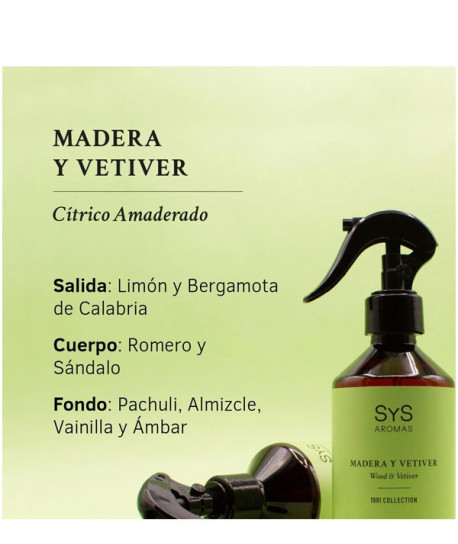 AMBIENTADOR PULVERIZADOR MADERA Y VETIVER