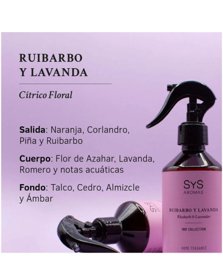 AMBIENTADOR PULVERIZADOR RUIBARBO Y LAVANDA