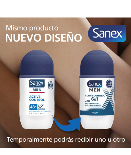 SANEX MEN ACTIVE CONTROL 6 EN 1 DESODORANTE ROLL-ON