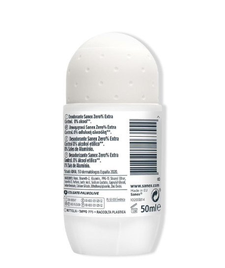 SANEX ZERO% EXTRA CONTROL 48H DESODORANTE ROLL-ON