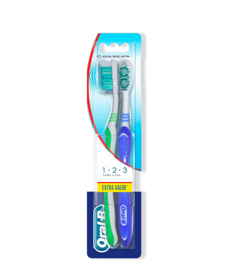 SHINY CLEAN MEDIO CEPILLO DE DIENTES DUPLO