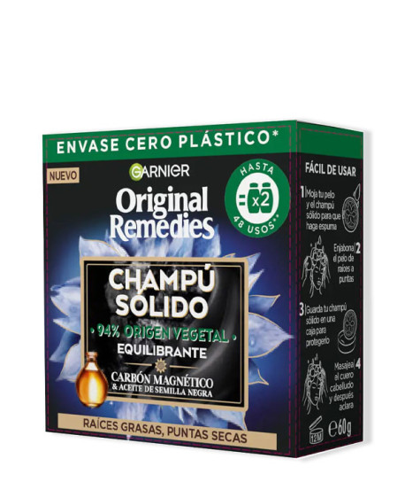 ORIGINAL REMEDIES CARBÓN MAGNÉTICO CHAMPÚ SÓLIDO