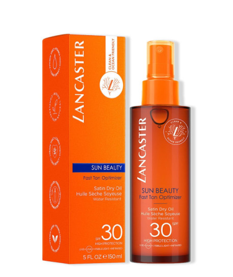 SUN BEAUTY FAST TAN OPTIMIZER SATIN DRY OIL SPF30