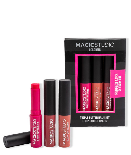 MAGIC STUDIO COLORFUL TRIPLE BUTTER BALM SET