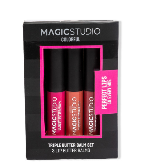 MAGIC STUDIO COLORFUL TRIPLE BUTTER BALM SET