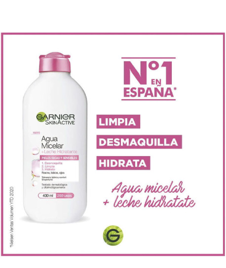 AGUA MICELAR CON LECHE HIDRATANTE