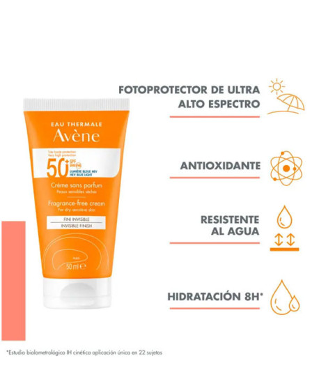 PROTECTOR SOLAR CREMA SIN PERFUME SPF50+