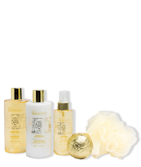 SCENTED BATH GOLD BASKET GIFT SET